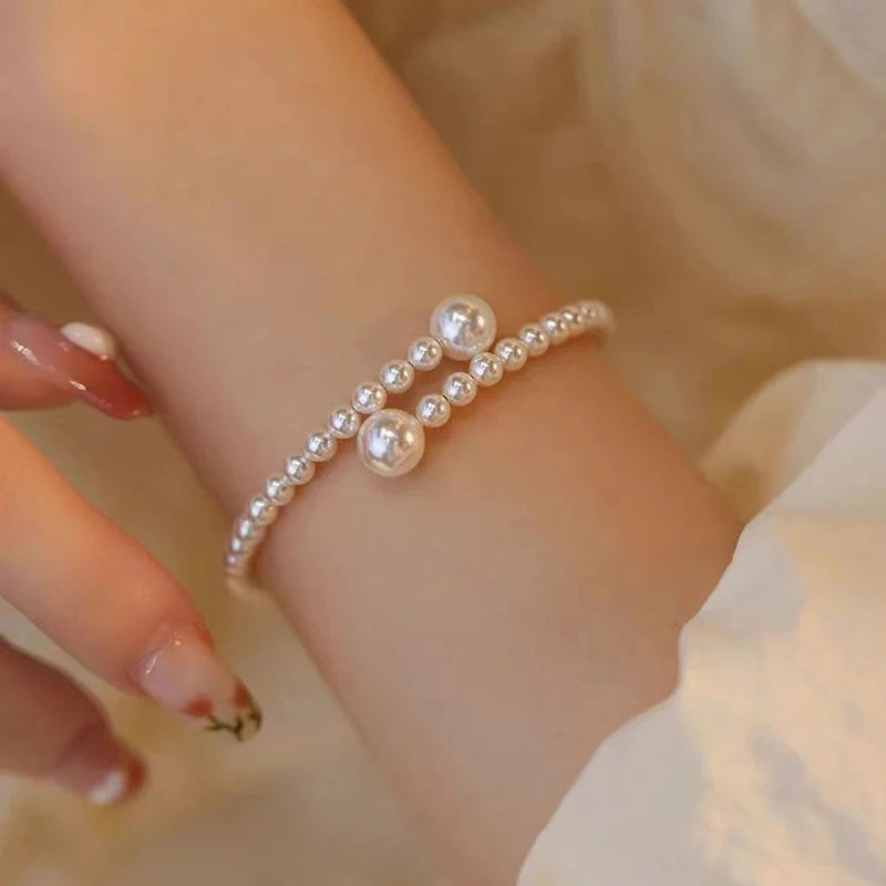 French Romantic Blue Crystal Shell Tassels Bracelet for Women Luxury Y2K Bling Bracelet Exquisite Jewelry Gift