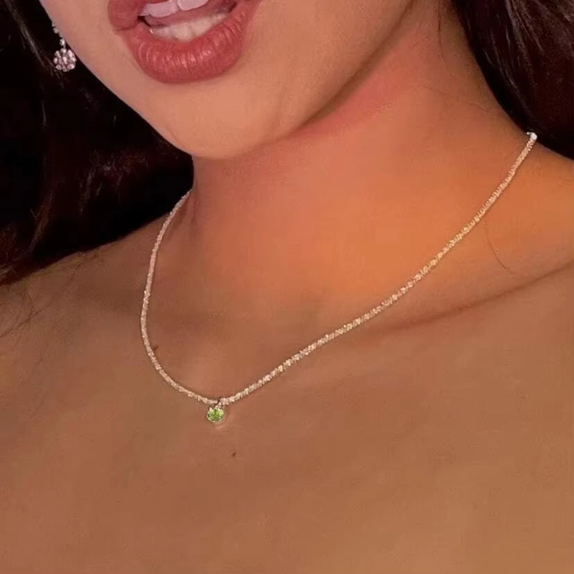 Silver Color Sparkling Necklace for Women Trendy Clavicle Chain Choker Wedding Party Jewelry Accessories