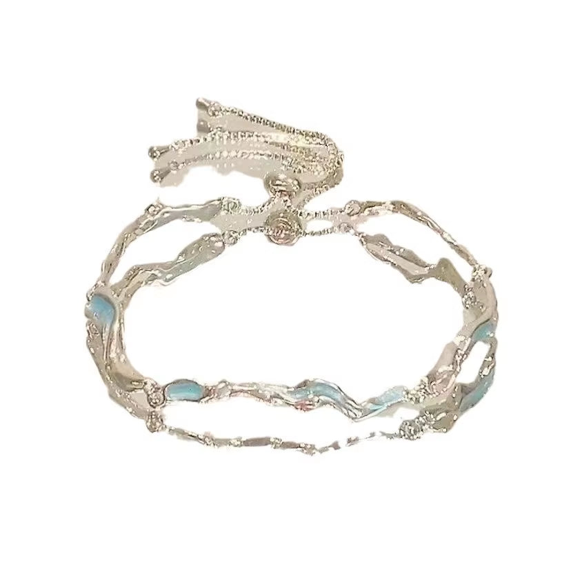 New Women Bracelet Shiny Pink Zircon Butterfly Cherry Blossom Hand Chain for Girls Friendship Gift Y2K Accessories
