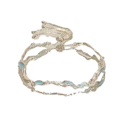 New Women Bracelet Shiny Pink Zircon Butterfly Cherry Blossom Hand Chain for Girls Friendship Gift Y2K Accessories
